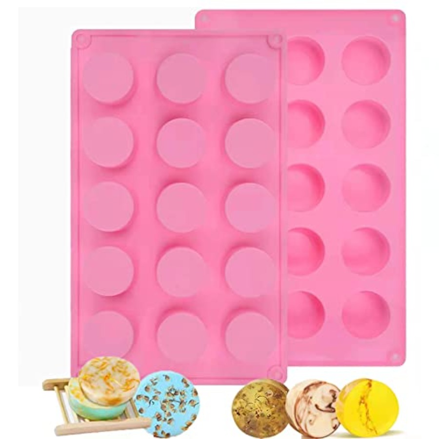 Bath Bomb Mold - Round Silicone Soap Mold, 2 Pcs