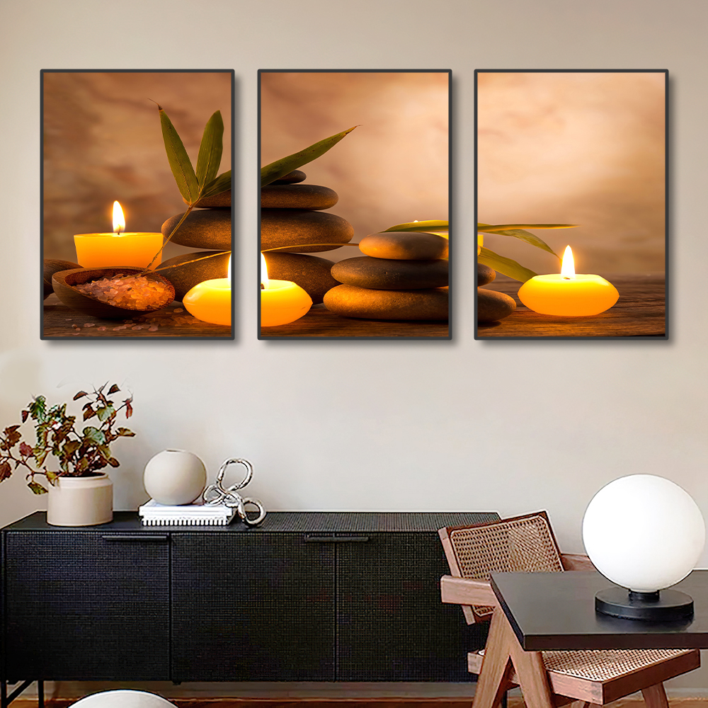 3PCS Frameless Canvas Painting - Spa Wellness Images のレビューと価格