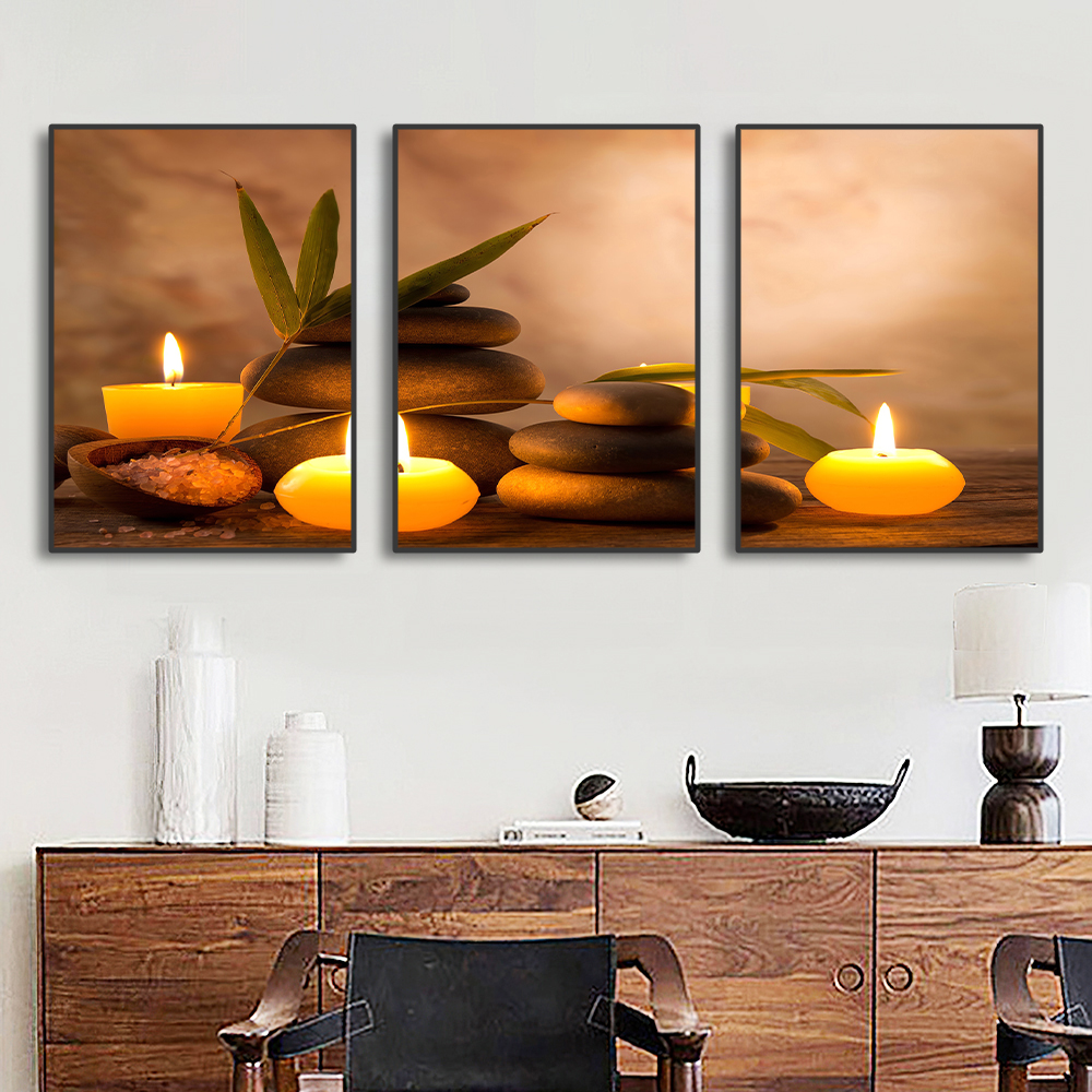 3PCS Frameless Canvas Painting - Spa Wellness Images のレビューと価格