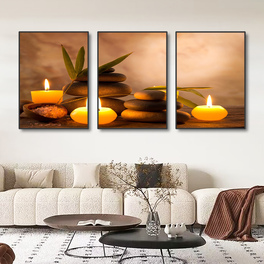 3PCS Frameless Canvas Painting - Spa Wellness Images のレビューと価格