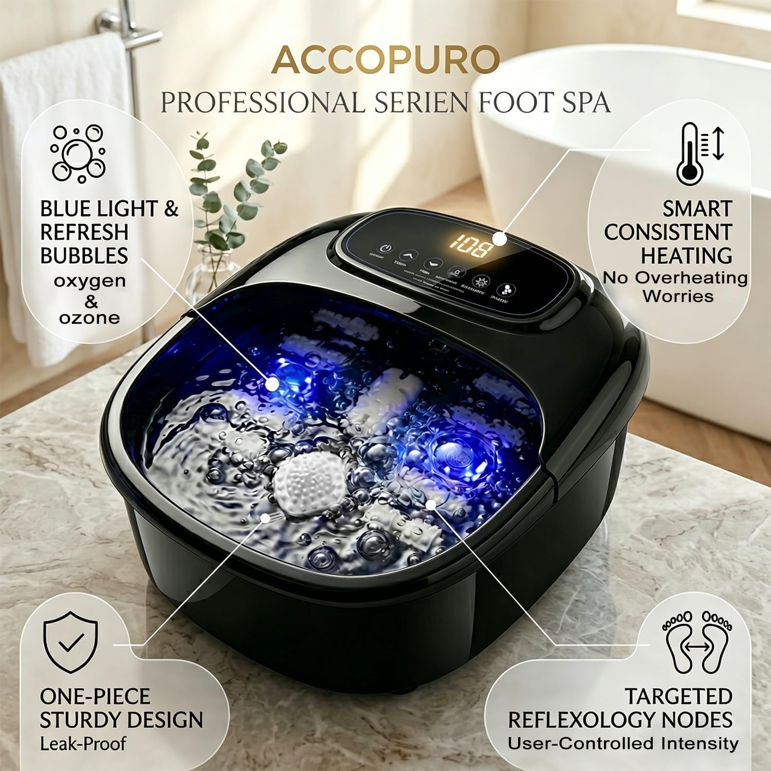 Foot Spa Bath Massager with Oz - Spa Wellness Images のレビューと価格